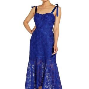 Aidan Mattox Lace High-Low Midi-Dress